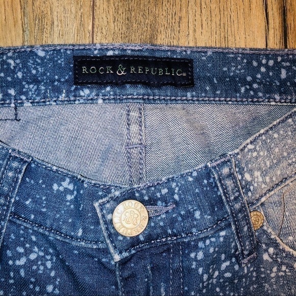 NWT Rock & Republic Splatter Boyfriend Skinny Jeans Size 0M - Picture 5 of 12